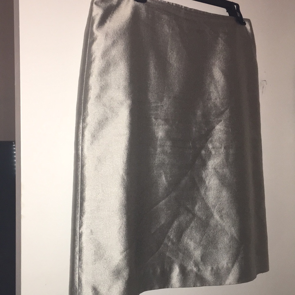 Gorgeous J Crew silver wool silk blend skirt.